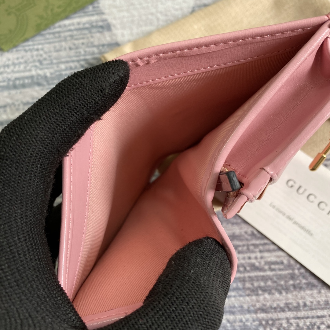 Gucci Jackie 1961 Card Case Wallet 645536 Pink